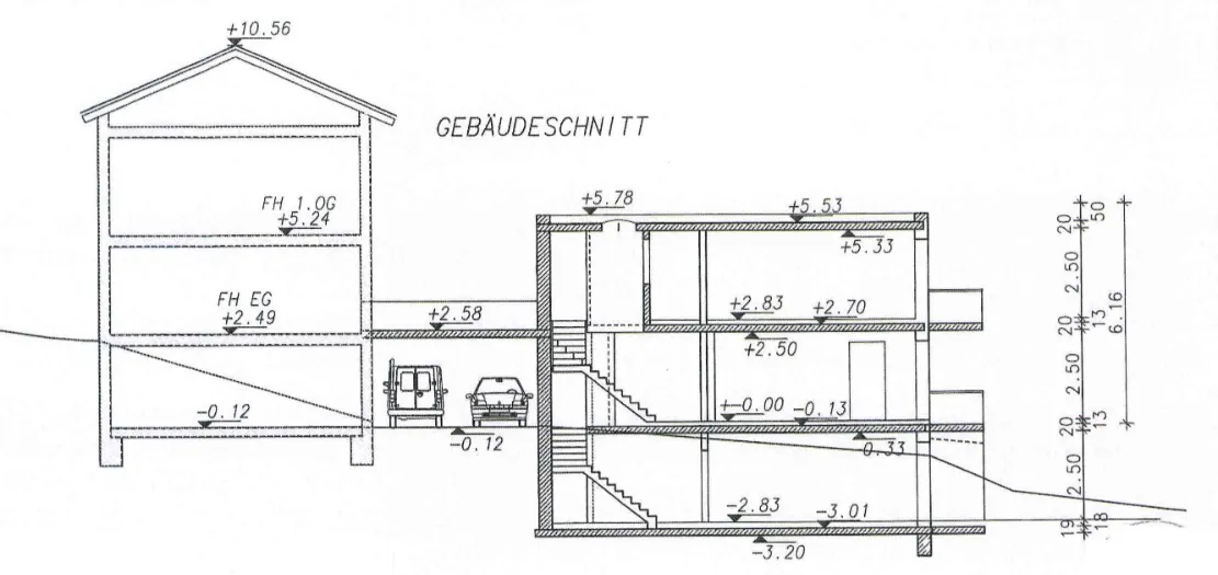 Kernsanierung & Neubau je eines Einfamilienhauses – Ansicht 1
