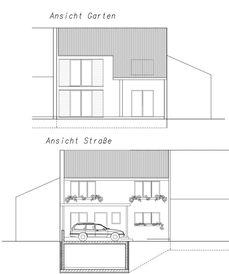 Kernsanierung Zweifamilienhaus – Ansicht 1